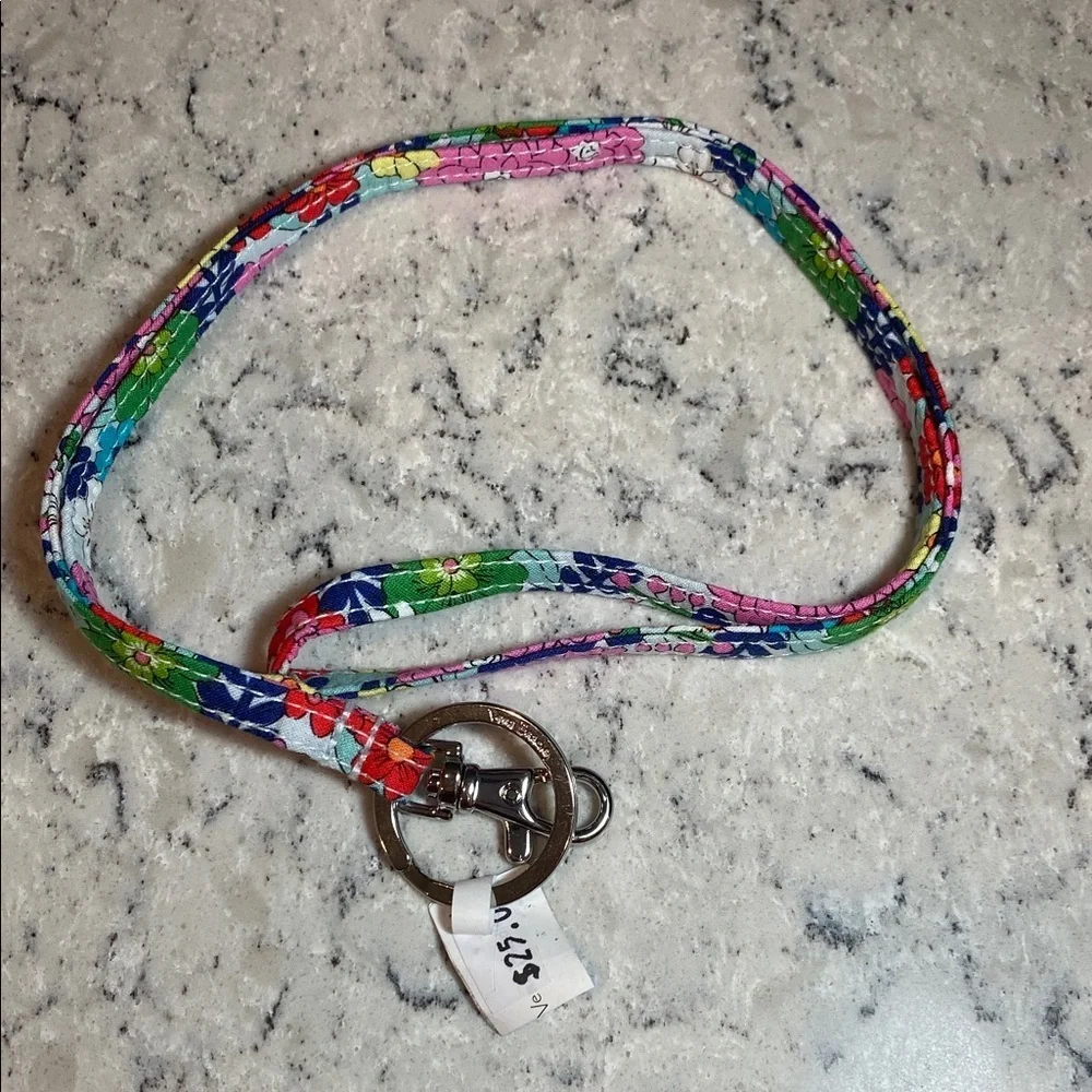 Vera Bradley Floral Keychain Lanyard Far out Floral Pattern -New With Tags